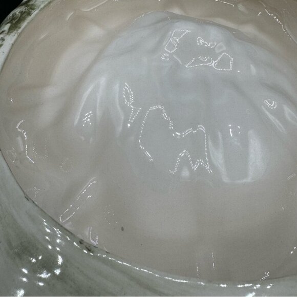 Ceramic Pageboy Newsie Cap for Decor or Trinkets in Green and White 10in - Picture 9 of 15